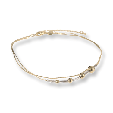 Gold Double Layer Bead Anklet
